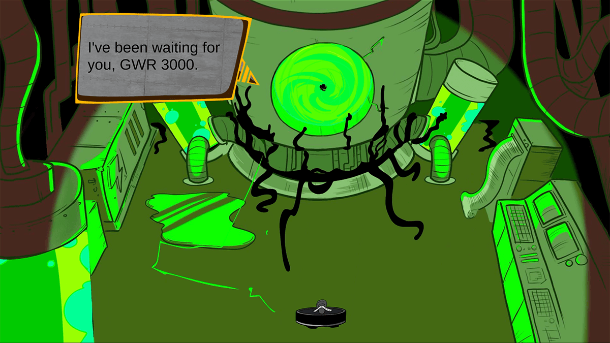 Screenshot of a game featuring a vacuum cleaner